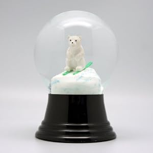 オーストリア・PERZY製スノーグローブ（スノードーム） 「スキー姿の北極グマ」 80mmタイプ #1563