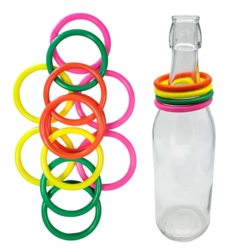 Carnival Cane Rack Rings (Multi-Color Large Size 2.75") 12 Pack. Hard Plastic.