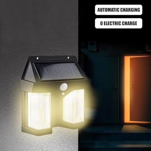 Image of Oblivion Solar Light - Waterproof Outdoor Double Head LED Wall Lamp for Garden, Villa, Porch and Gate - Dusk to Dawn Wireless Induction Garden Night Light for Exterior Security Lighting (Pack of 1)