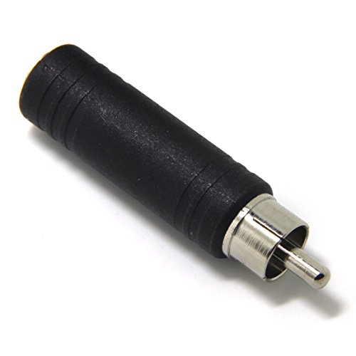Adaptador 6.35 mm TS a RCA macho tipo conector de audio mono para altavoz y mesa 2