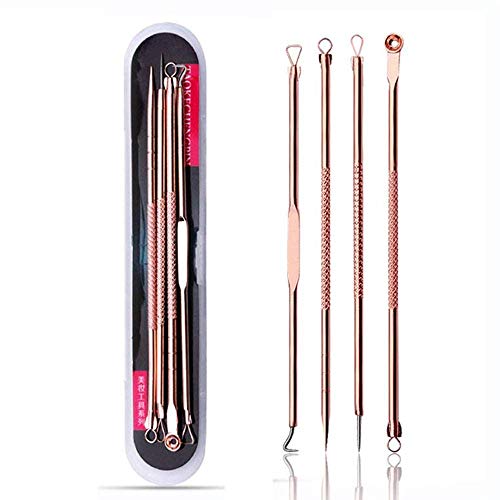 Carekeep Kit De 4 Piezas Para Eliminar Puntos Negros, Incluye Funda, Dorado