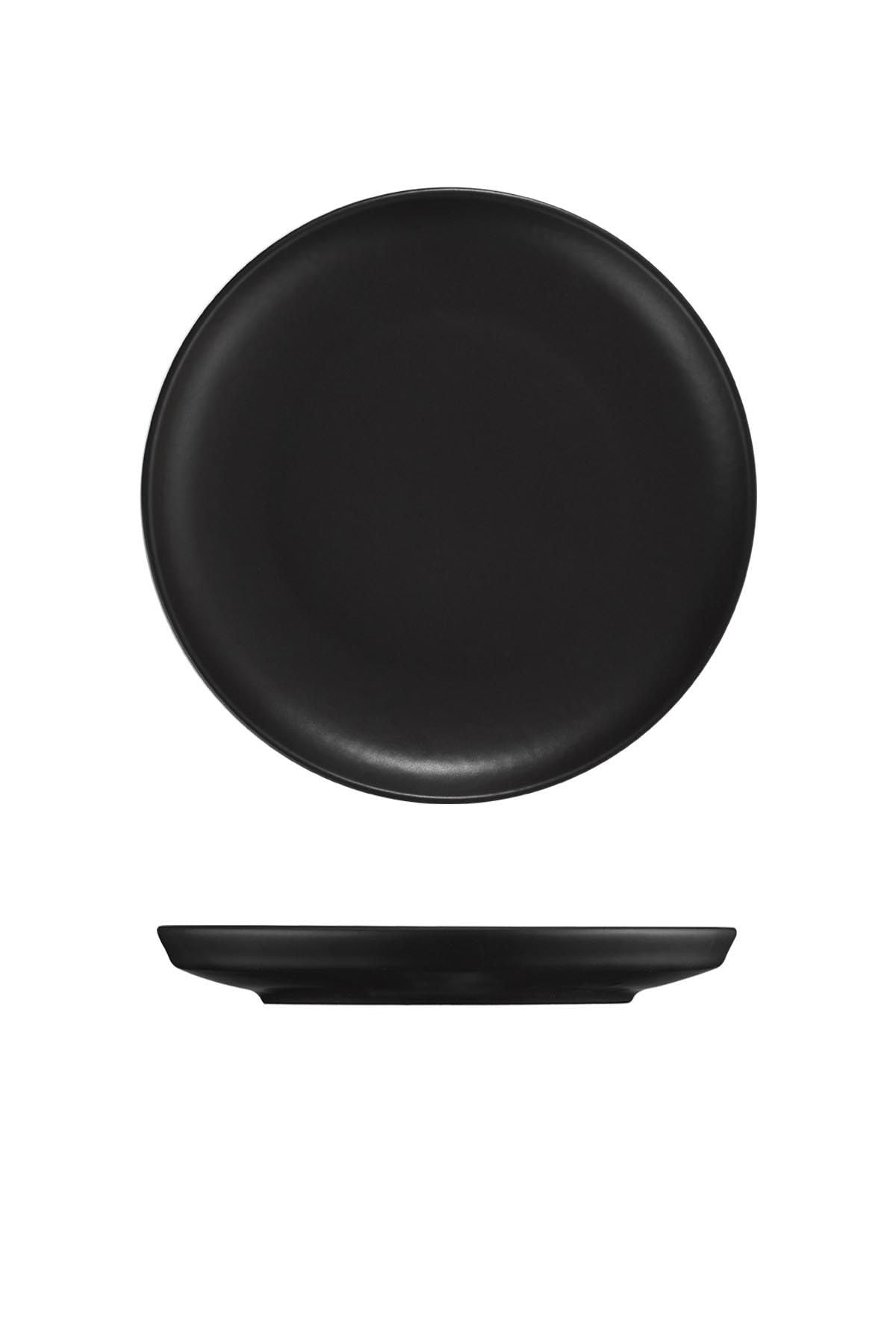 Elegante juego de cena de 16 piezas, color negro mate, 100% porcelana, incluye platos de servicio, platos profundos, platos para tartas y cuencos, apto para lavavajillas y microondas