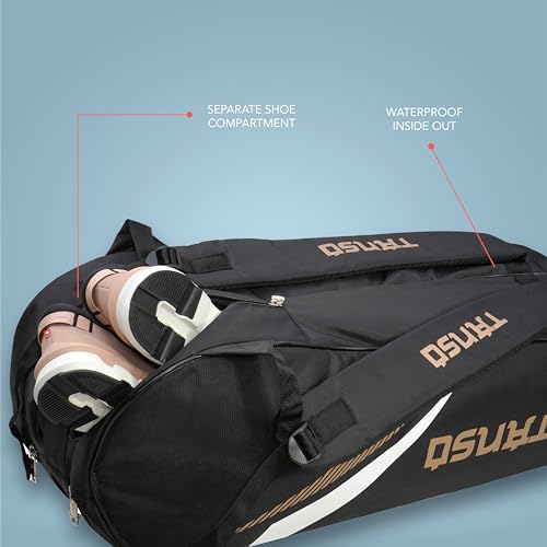 Image of TANSO Windbender Full Graphite Ultra Light Weight Badminton Racquet with T-Blast Badminton Kit Bag (32 Lbs Tension, 680 mm Long, 77 Grams, Strung with Premium Strings)