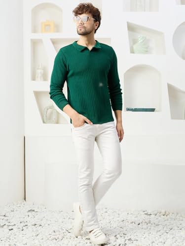 Image of Kvetoo Full Sleeve Winter Wear Woolen Collar Polo Sweater for Men