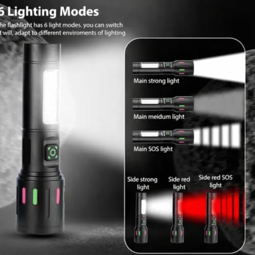 Generic Rechargeable Telescopic LED Torch Light with 6 Lighting Modes - Image 5