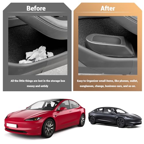 Image of Compatible with Door Handle Inserts Model 3 Side Door Trash Can for Tesla Model 3 (2023-2017), Car Door Trash Can for Tesla Model Y (2024-2020), Right Front Door Handle Pocket for Model 3 Accessories