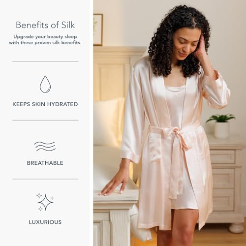 Fishers Finery Women's 100% Pure Mulberry Silk Mid-Length Robe with Pockets | Awarded Best Silk Robe3