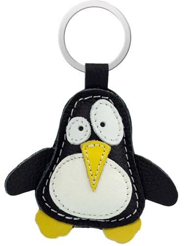 Simaru Animal fort Porte-clés en cuir authentique de haute qualité, fabriqué en UE, cadeau pour Noël Anniversaire, Trouve ton animal préféré