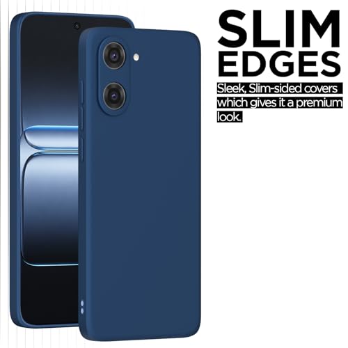 Image of Outlouders Back Cover for OnePlus Nord CE 5 5G | Camera Protection | Durable Soft Matte Silicone Bumper Case (Blue)