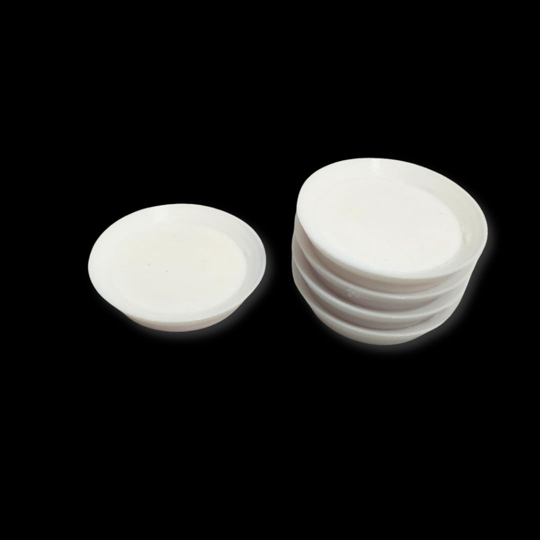Miniature White Round Plate 6cm | Small Plastic Plate for Doll House, Pretend Play, DIY Food Magnets & Shadow Box Crafts (Size : 4cm, Pack of 5)-image-30