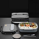 94 oz Bento Box Adult Lunch Box 316 Stainless Steel W/ 5 Compartments, Insulated Bento Boxes Leakproof,Comes with kitchenware box insulation bag, Dishwasher Safe Stainless Steel Bento Box (Blue)