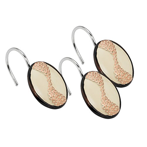 Popular Bath Shower Curtain Hooks, Shimmer Collection, Gold