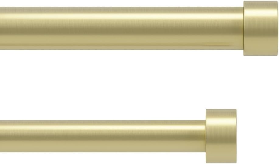 Product similar, Beauty 1 Double Curtain Rod Set (63.5\"x5.25\"x2.3\"), Brass, Adjustable 120-180cm, Includes Brackets & Installation Kit