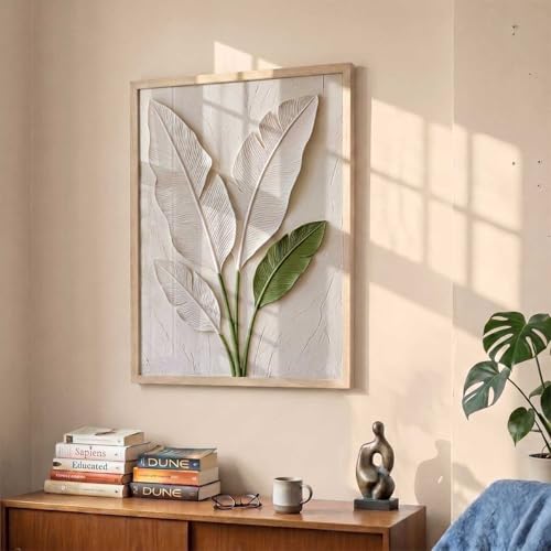 Image of kotart Aesthetic Botanical Art Home Decoration Painting | Leaf Paintings With Frame For Living Room Bed Room Hotel Wall Decor Digital Reprint (14X20 inch)