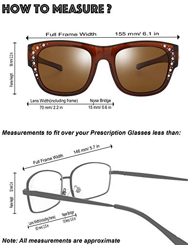 Image of The Fresh High Definition Polarized Wrap Around Shield Sunglasses for Glasses - Leather Eyeglasses Case