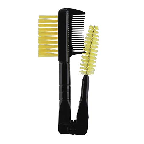 Double-end Folding Eyelash Comb Separator Mascara Lift Curl Metal Beauty Eyes Makeup Tool Eyelashes Comb (Yellow) 2