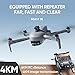 X-Verse SG906 MAX2 Faltbare Drohne mit Kamera 4K HD EIS, 4km RC, 3 Achsen Gimbal, Hindernisvermeidung in 4 Richtungen, GPS 5G RC Quadrocopter mit Bürstenlosem Motor (1 Batterien)