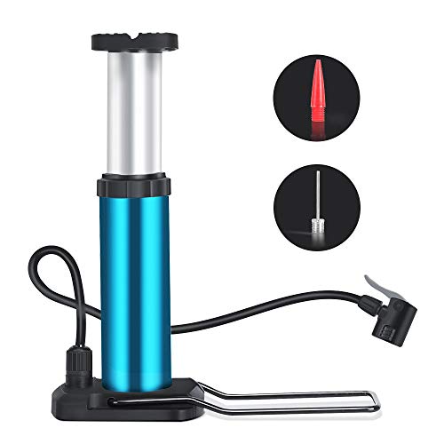 Arltb Mini Bike Pump, Compact Floor Pump Hand Foot Activated Bicycle Pump with Presta & Schrader Valves - Aluminum Alloy Bicycle Tire Pump Suitable for Bikes, Basketballs, Balloons, Air Mattress