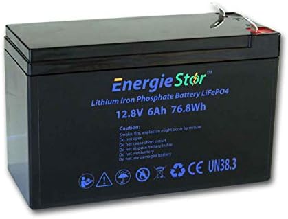 LiFePo4 Battery 12.8V Lithium-Ion Iron Phosphate 12V Leisure Solar Caravan (6Ah, 12.8V, 77Wh, Battery only)