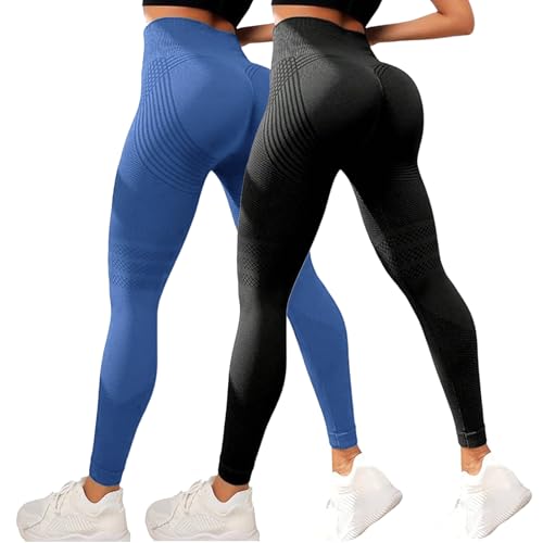 2 Pack Compression Leggings for Women Anti Cellulite Leggings Butt Lifting Resistance Band Scrunch...
