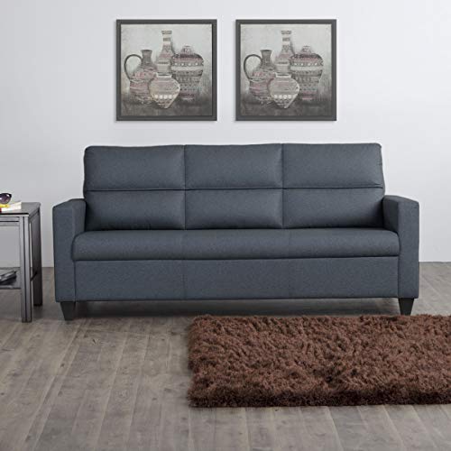 Image of Home Centre Helios Clary Blue 3-Seater Sofa - 173Cm (Polyester, Pine Wood) - 3 Seater