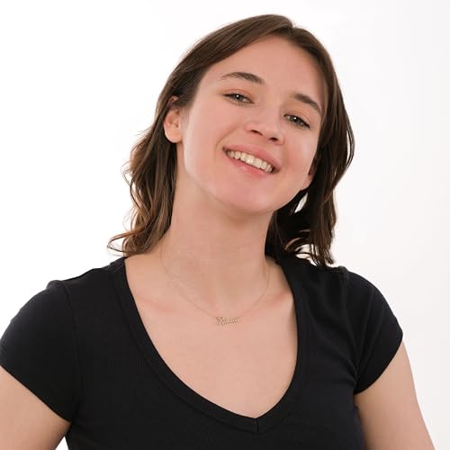 10K Solid Gold Custom Name Necklace, Personalized Nameplate Pendant for Women – Solid Gold or Gold-Plated Options, Custom Jewelry Gift for Her2