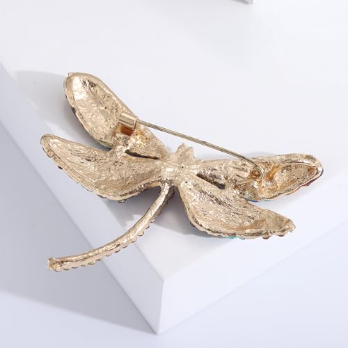 Image of Dragonfly Brooch and Pins for Women Enamel /Rhinestone Crystal Dragonfly Animals Brooches Jewelry for Mom Wife Elegant Dress Accessories Birthday Gifts