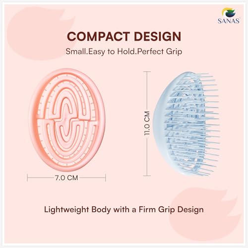 Image of Sanas Shampoo Brush For Scalp (2Pcs) Head Massager For Scalp Massage Silicone Hair Scrubber For Scalp Massager Brush Deep Cleansing Hair Massager For Hair Growth (2Pcs)(Unisex Color Combo Blue & Pink)