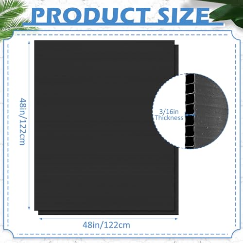 Image of Patelai 12 Pcs 24 x 48 Inches Corrugated Plastic Sheet Corrugated Poster Board 4mm Thick Waterproof Blank Board Sheets Plastic Yard Sign for Garage and Estate Sale, Indoor and Outdoor Use(Black)