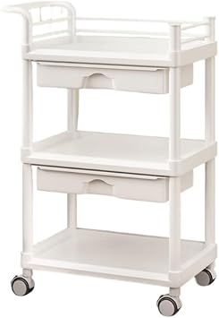 Cart, Movable Toy Treats, Storage Shelf Wagon, Storage Shelves Kitchen Wagon, Storage Cart White, Bicycle + Double Drawer