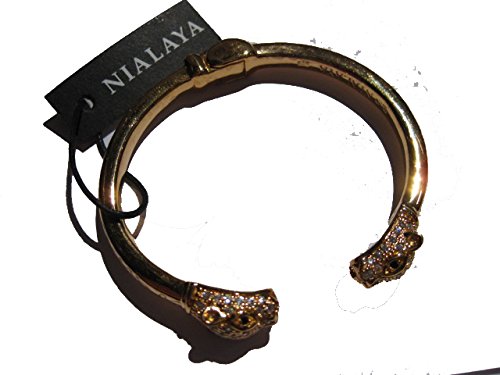 NialayaUnisex Bracelet 925 Silver – WBANG_042 – M – Bangle Panther, Medium, Sterling Silver, Without Stone