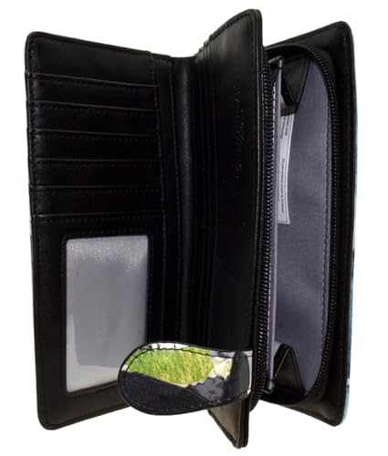 Shag Wear Lighthouse Pelican Large Nautical Summer Wallet for Women and Teen Girls Vegan Faux Leather 7"4