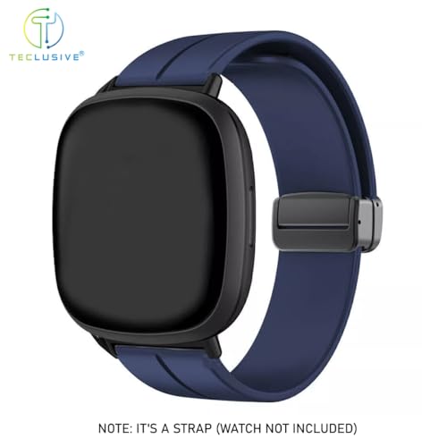 Image of T TECLUSIVE Soft Silicone Strap Band with Magnetic Lock Compatible for Fitbit Versa 4 / Versa 3 / Sense 2 | Adjustable Silicone Rubber Band for Versa 4 3 Sense