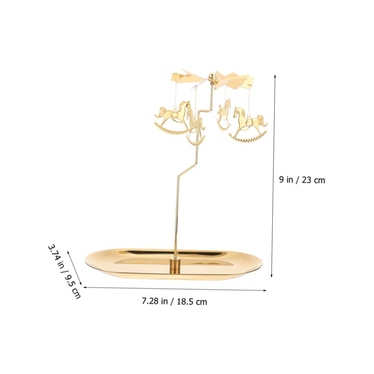 Ciieeo Portacandele Magnetico Rotante in Lega di Zinco Oro, Compatto e Facile da Spostare, Vassoio Decorativo per Occasioni Importanti e Centrotavola Moderno