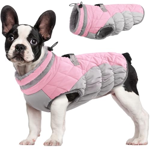 Image of FUAMEY Dog Cold Weather Coats Reflective Dog Warm Jacket with Harness