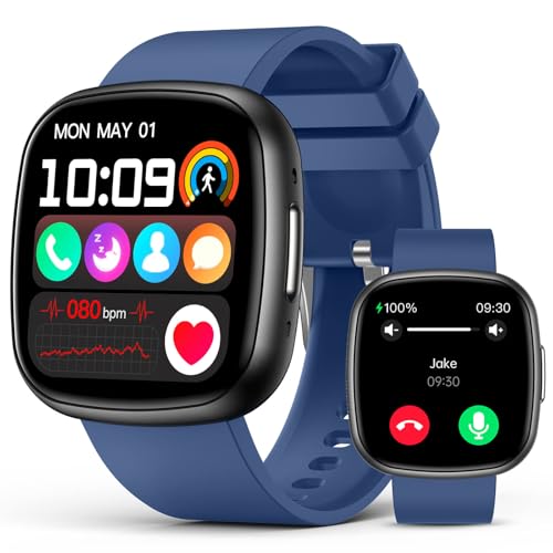 Smart Watch for Men with Bluetooth Call, 1.72" Super Retina HD Display with Sleep, 24/7 Heart Rate HRV Spo2 Monitor, Waterproof Square Fitness Tracker, 135 Sport Modes, Smartwatch for Androi