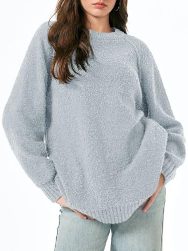 Image of Saodimallsu Womens Oversized Sweater Fuzzy Long Sleeve Casual Tunic Sweater