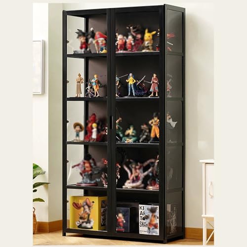 Vitrina acrílica para coleccionables, armario de pared de 5 escalones para sala de estar y oficina