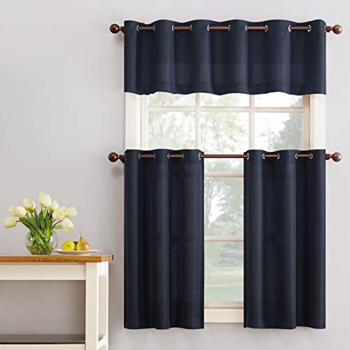 No. 918 Montego Grommet Textured Kitchen Curtain Valance, 56