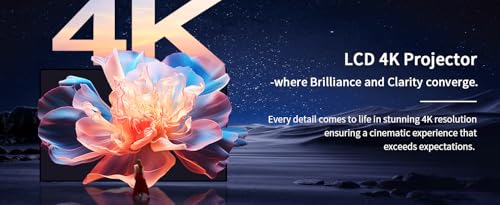 Image of AUN Q10 Max 1080p Native Resolution Projector for Home 4K True, 12000 Lumen (1100 ANSI) Auto (Focus+Keystone+Screen Fit) Android 12, 3GB RAM, 64GB HDMI ARC, WiFi6, BT 5.2, Dolby 10W Speaker 300 inch Max