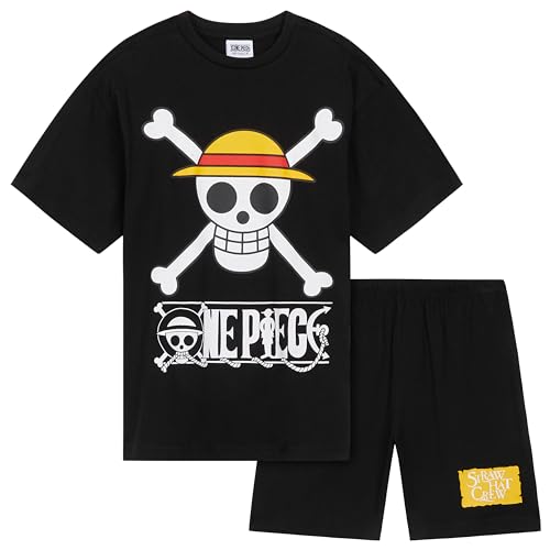 One Piece Kurzer Schlafanzug Jungen, Pyjama Set T-Shirt & Shorts - Anime...