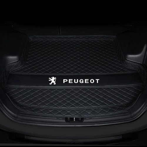 WLCYX Voiture Tapis de Coffre pour Peugeot 2008 2020-2025 sur Mesure Durable Antidérapant Imperméables Anti-Poussière Intérieur Accessoires,Black Style