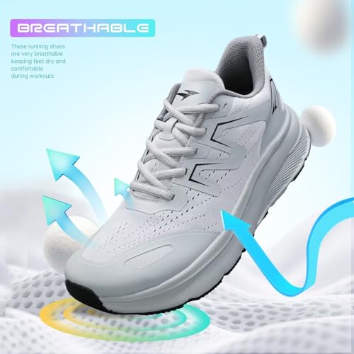 Image of KDN Men's Wide Toe Box Shoes Cushioned Road Running Shoes Non Slip Mens Walking Sneakers for Wide Feet Comfortable Athletic Gym Workout Shoes Wide Width