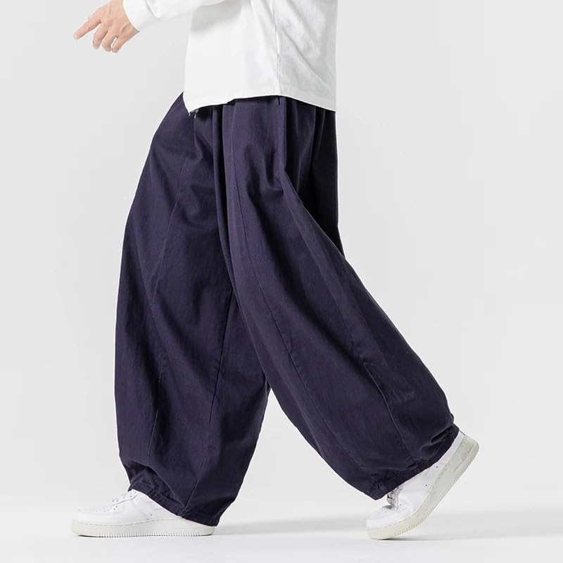 Men Korean Wide Leg Pants Male Loose Casual Trousers Soild Color Chinese Style Streetwear Joggers Cargo Pants2