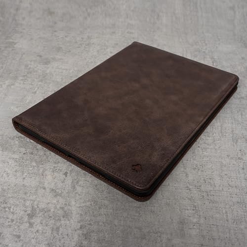 Porter Riley Skórzane etui kompatybilne z iPadem Air 33.0 cm z 2024 roku. Wysokiej jakości etui z prawdziwej skóry / etui z klapką (czekoladowy brąz)