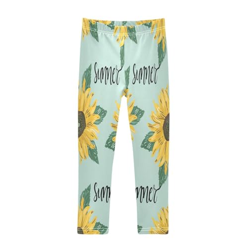 Bolaz Toddler Girls Leggings Printed Yoga Pants Leggings Summer Sunflower for Kids