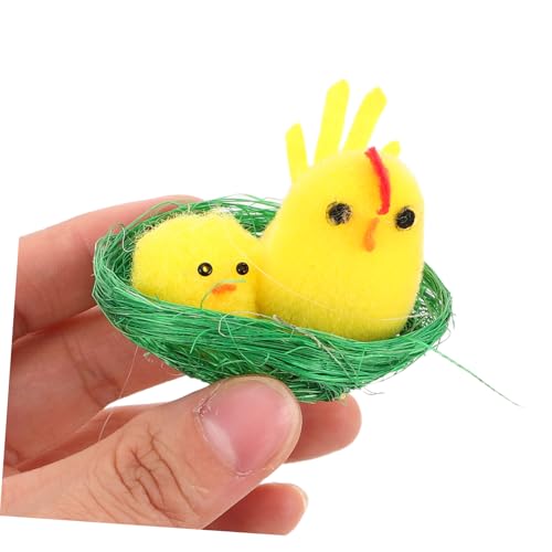 Mini poussins moelleux peluche douce décorative et figurines réalistes de Pâques