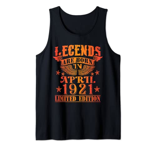 Cumpleaños Abril 1921 Edición Limitada Regalo April Legend Camiseta sin Mangas