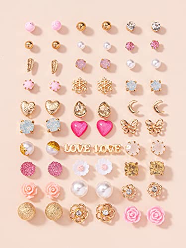 Image of Shining Diva Fashion 30 Pairs Combo Set Stylish Crystal Pearl Earrings for Women and Girls