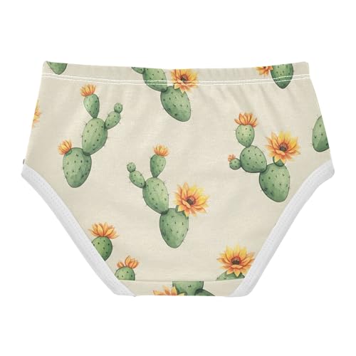 Bright Toddler Underwear Floral 2t Cotton Cute Panties Girl Green Cactus Yellow Flowers Beige Kids Briefs Undies2